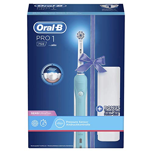 Oral-B Pro 750 Sensi Ultrathin Adulto Azul - Cepillo de dientes eléctrico (Alemania, Batería, 330 g, 100 mm, 178 mm, 253 mm)