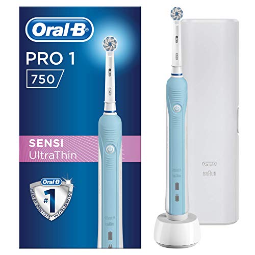 Oral-B Pro 750 Sensi Ultrathin Adulto Azul - Cepillo de dientes eléctrico (Alemania, Batería, 330 g, 100 mm, 178 mm, 253 mm)