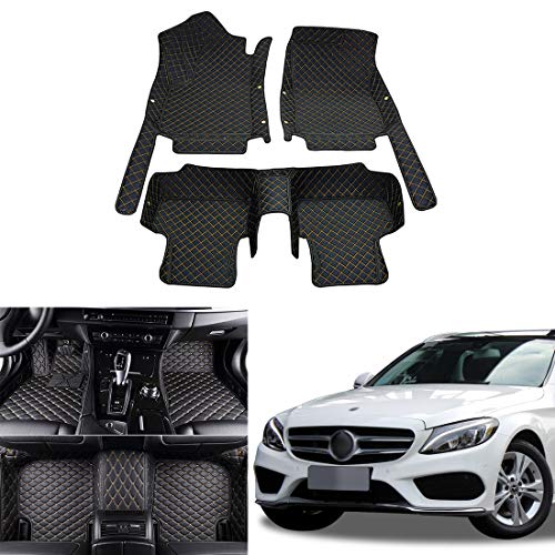 OREALTECH 3D Alfombrillas Coche de Cobertura Completa Impermeable para Todo Clima Conductor Izquierdo Cuero XPE para Klasse C W205 A205 C204 C205 S205 2015-2019