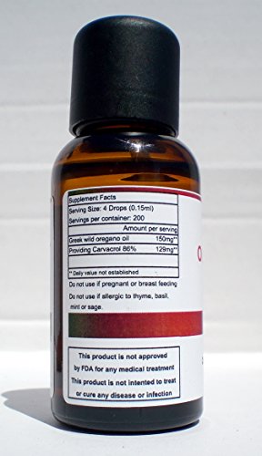 Orégano 100. 100% Puro Aceite Esencial Orégano 30 ml-1oz