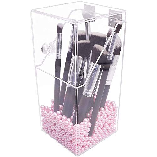 Organizador de Cepillos brochas de Maquillaje,Sostenedor del Almacenamiento de la Pluma de la Ceja del Cepillo Cosmético con la Tapa, Conveniente para los Accesorios Femeninos del Maquillaje