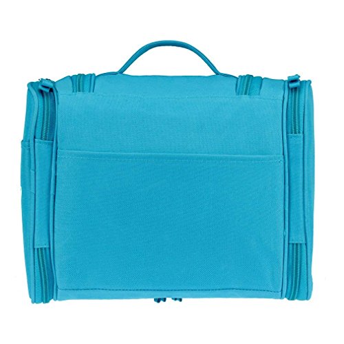 Organizador de Maquillaje Impermeable, Bolsa para Maquillaje de Viaje Extra Grande Bolsa de Lavado de Ducha Impermeable Personal Bolsa de Viaje con Gancho (Azul)