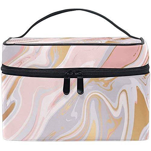 Organizzatore di bellezza della borsa da toeletta portatile del treno di trucco della borsa cosmetica di viaggio delle borse di marmo liquide di struttura delle donne
