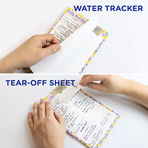 Oriday Bloc de notas magnética semanal plan de comidas con tear off perforado grocery lista de compra - 60 hojas, 6"x 9" (amarillo limón planificación de comidas pad)