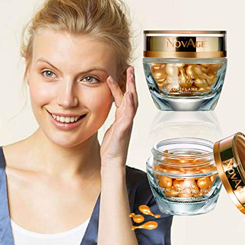 Oriflame Cápsulas Restauradoras con Aceites Naturales NovAge - Rostro, cuello y escote. Poderosa combinación de 6 aceites naturales que hidratan intensamente y revelan una apariencia suave y radiante