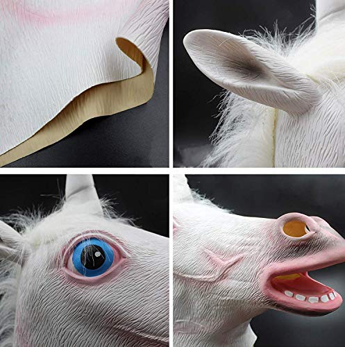 Original Cup - Máscara de Cabeza Animal de Látex, Halloween, Concierto, Fiesta, para Adultos - Unicornio