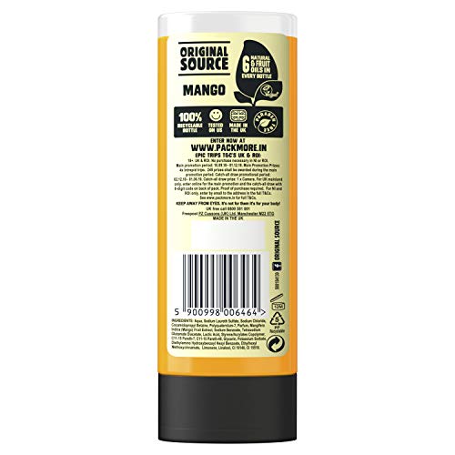 Original Source Juicy Mango Gel de ducha, 500 ml, paquete de 6