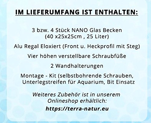 Original Terra natur. EU Nano Camarones Cup scaper Gamba Estantería con 4 Acuarios vesand Costes libre