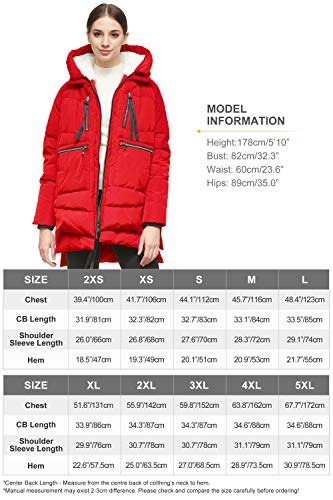 Orolay Chaqueta de plumón Engrosada para Mujer Red S