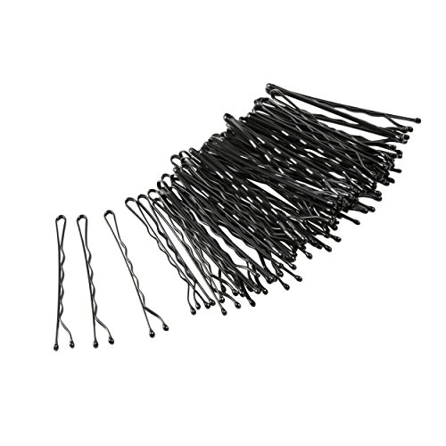 Orquillas glamurosas (con puntas protegidas, color negro, 60 unidades)