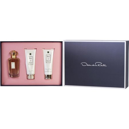 Oscar De La Renta Live In Love - Set de regalo de 3 piezas con borde de spray, loción corporal de 9,5 ml, 3 unidades