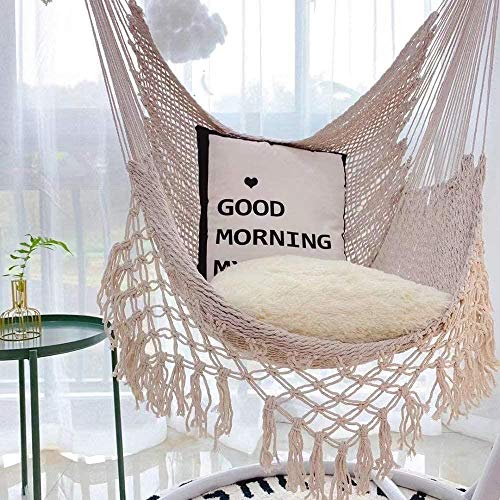 Oscilación de los niños Niños Jóvenes del swing colgantes del asiento oscilación perfecto for interiores Conjuntos de jardín Gym & Swings (Color: blanco-crema, tamaño: El tamaño libre), Tamaño: tamaño