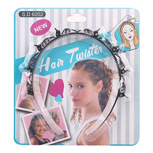 oshidede Diadema Doble con 8 Pines, Horquilla de peluquería, Diadema con Trenza de Poni, Pinza mágica para Peinado, Diadema de Fiesta para Mujeres y niñas (1 Paquete)