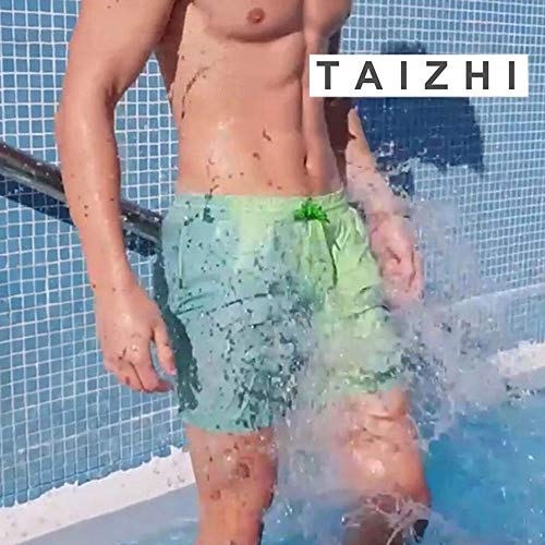 OUJIN Pantalones de natación para hombre que cambian de color, reactivo al calor y tecnología de secado rápido, decoloración