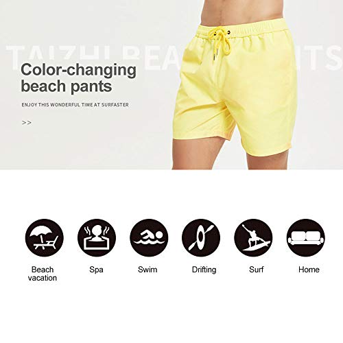 OUJIN Pantalones de natación para hombre que cambian de color, reactivo al calor y tecnología de secado rápido, decoloración