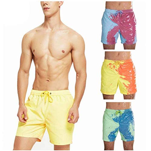 OUJIN Pantalones de natación para hombre que cambian de color, reactivo al calor y tecnología de secado rápido, decoloración