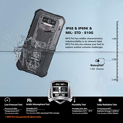 OUKITEL WP5 Pro Android 10 4GB+64GB Móvil Libre Resistente,IP68 Telefonos Robusto, Dual 4G Impermeable Smartphone, 8000mAh Batería Rugged Móvil,5.5'' HD+,Triple Cámara,4 LED Flash (Naranja)