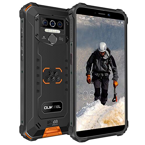 OUKITEL WP5 Pro Android 10 4GB+64GB Móvil Libre Resistente,IP68 Telefonos Robusto, Dual 4G Impermeable Smartphone, 8000mAh Batería Rugged Móvil,5.5'' HD+,Triple Cámara,4 LED Flash (Naranja)