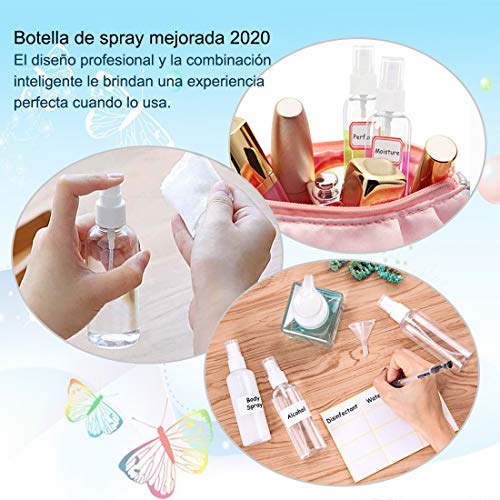 Oumakiku Botellas de Spray Botellas de Viaje Spray de Niebla Fina Transparente Set Contenedores de Líquido Transparente Recargables para Perfume Loción de Maquillaje Cosmético 6 Piezas 50 ml 100 ml