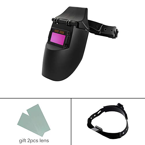 OurLeeme Casco para soldar, Solar Fotoeléctrico automático UV Máscara Protectora con Solapa Protectora Máscara soldadora Casco con Rango de Sombra Ajustable para Soldadura (Negro-2)