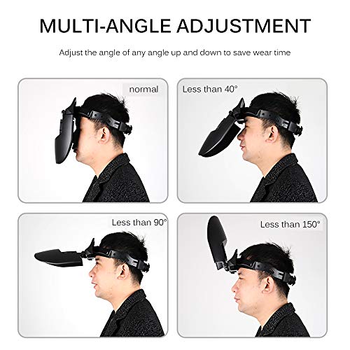 OurLeeme Casco para soldar, Solar Fotoeléctrico automático UV Máscara Protectora con Solapa Protectora Máscara soldadora Casco con Rango de Sombra Ajustable para Soldadura (Negro-2)