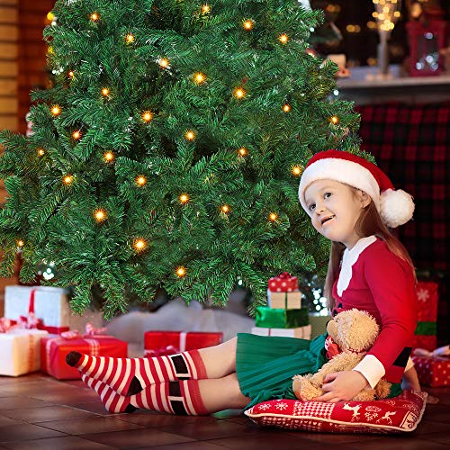 OUSFOT Árbol de Navidad Artificial Árbol Navideña 182 cm 800 Ramas Material PVC Natural Verde con Soporte en Metal