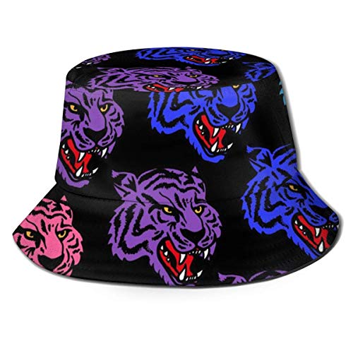 out Angry Neon Heads Wild Tiger Unisex Gorros de Pescador Sombreros de Pesca Flat Top Fisherman Hat Outdoor Sun Cap