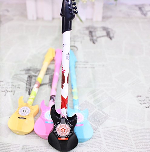 outflower Pack de 12 para guitarra estilo creativo Gel bolígrafo violín negro bolígrafo de tinta de dibujos animados Suministros Estudiante Oficina firma bolígrafo color al azar
