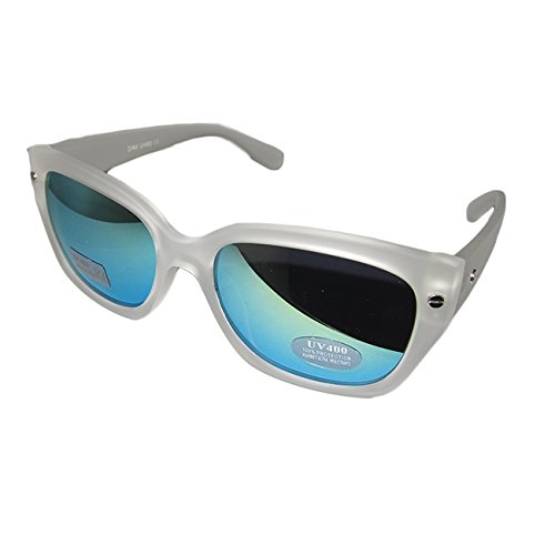OUTLETISSIMO - Gafas de sol unisex con lentes de espejo Ibiza Disco Pacha London New blanco transparente satinado