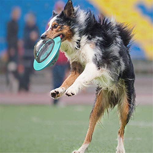 OUYAYA Comedero Para Perros Juguete De Alimentación Para Gatos Vaso Para Mascotas Bola Con Fugas Entrenamiento De Mascotas Cuenco Divertido Juguete Para Perros Con Fugas Frisbee (Yellow, 16.4X11.2cm)