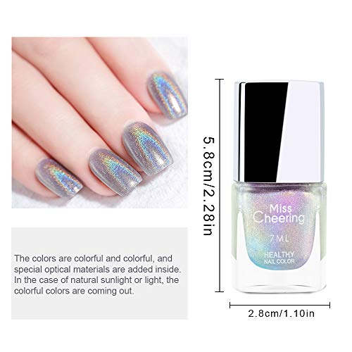 Ownest láser esmalte de uñas, Pretty espejo holográfico del brillo brillante y dura más tiempo de clavo 7ml polaco-LS01