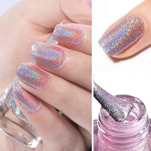 Ownest láser esmalte de uñas, Pretty espejo holográfico del brillo brillante y dura más tiempo de clavo 7ml polaco-LS01