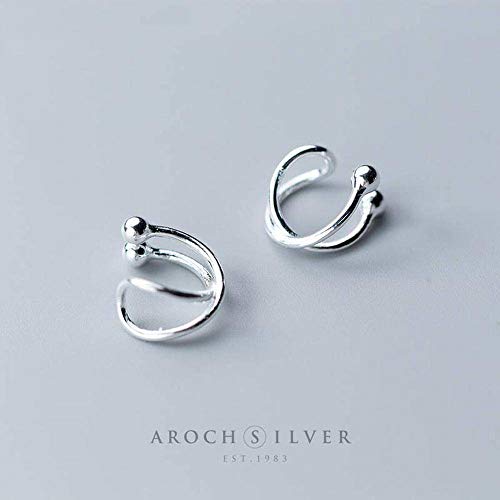 O&YQ S925 Clip de Tremella Personalidad de la Moda Femenina Suave Nudo Temperamento Clip de Oreja sin Oreja Oreja Perforada Joyería, Plata 925 d