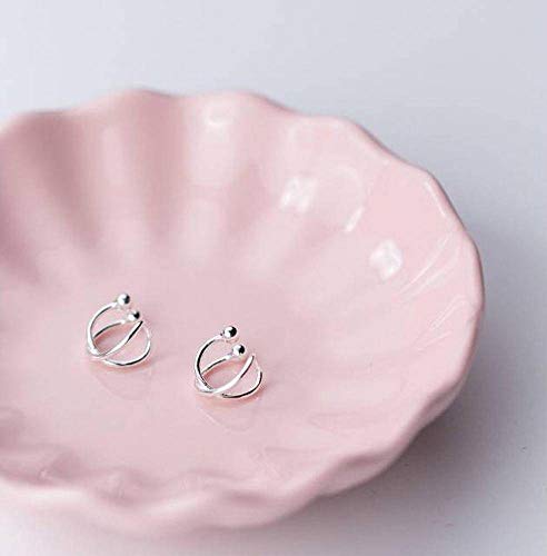 O&YQ S925 Clip de Tremella Personalidad de la Moda Femenina Suave Nudo Temperamento Clip de Oreja sin Oreja Oreja Perforada Joyería, Plata 925 d