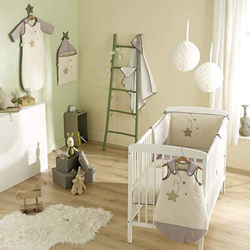 P 'tit Basile – para cartilla sanitaria de bebé de algodón orgánico de lluvia de estrellas 24 x 17 cm