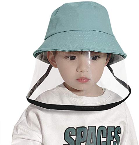 PAADIYA Sombrero Protector Tapa antisaliva Bebé Transparente Careta Tapa del Cubo Sombrero para el Sol Algodón Primavera Verano Sombrero de Pescador Gorra de Visera Al Aire Libre Colegio