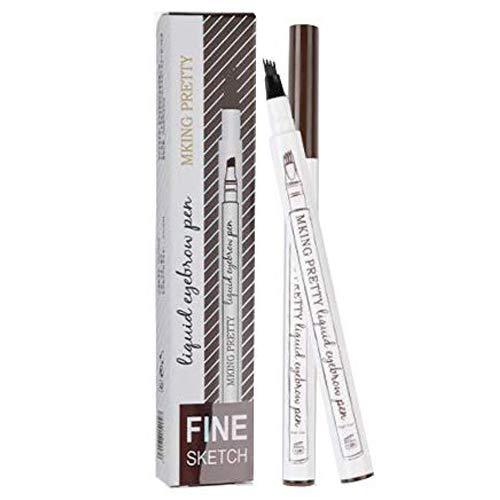 Pack de 2 lápices de tatuaje de 4 colores, resistentes al agua, duraderos, resistentes al lavado, para cejas, tatuajes, delineadores de ojos, con consejos para maquillaje de ojos natural