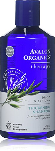 Pack de 2 x Avalon Organics – Champú crecimiento, Biotina B Complejo terapia – 14 fl oz