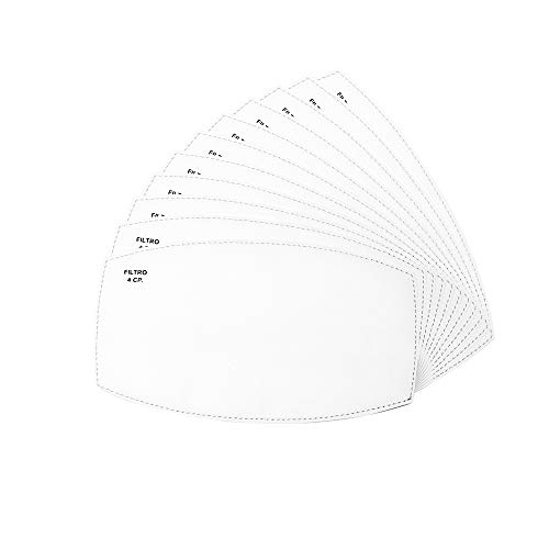 Pack de 50 filtros para mascarillas de tela de adultos - 4 capas de protección - 92% de filtración - fabricados en ESPAÑA