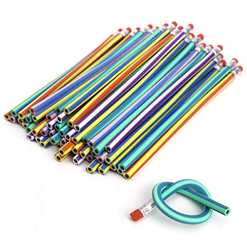 Pack de suaves y flexibles lápices mágicos de 18 cm para niños Divertidos accesorios escolares, color morado No.1