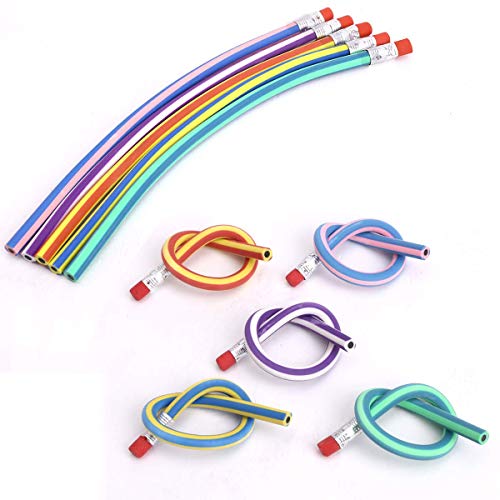 Pack de suaves y flexibles lápices mágicos de 18 cm para niños Divertidos accesorios escolares, color morado No.1