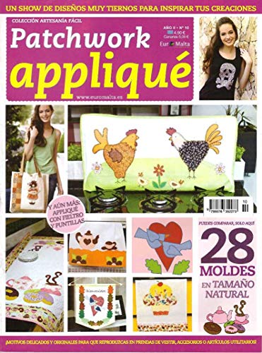 Pack Oferta 6 revistas Patchwork Applique + 1 tela 50 * 50 cm de regalo