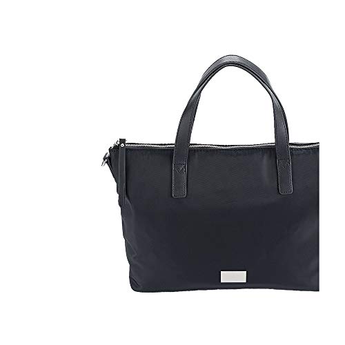 PACO MARTINEZ | Bolso de mano nylon negro casual |Incluye asa bandolera extraíble
