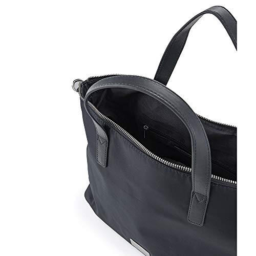 PACO MARTINEZ | Bolso de mano nylon negro casual |Incluye asa bandolera extraíble