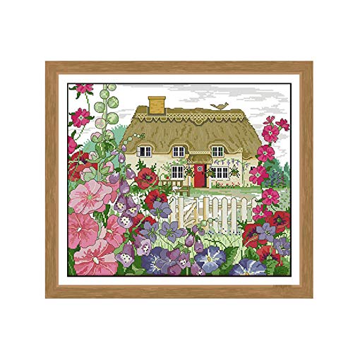 Paisaje de gloria de la ma?ana 11CT punto de cruz chino Conjuntos de costura Decoraci¨®n para el hogar DIY Paisaje flores Bordado