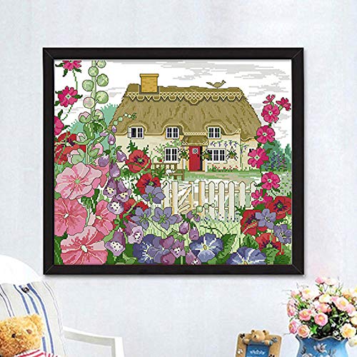 Paisaje de gloria de la ma?ana 11CT punto de cruz chino Conjuntos de costura Decoraci¨®n para el hogar DIY Paisaje flores Bordado