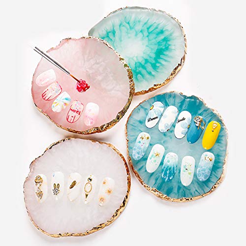 Paleta de arte de uñas, mezclador de maquillaje de resina, esmalte de uñas, placa de mezcla, dibujo de pintura, tabla de exhibición de manicura, No nulo, Rosa, Tamaño libre