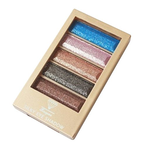 Paleta de Sombras de Ojos, WINWINTOM Nuevo 5 Colores Paleta de Sombras de Ojos con Maquillaje de Ojos de Brillo (Color_4)