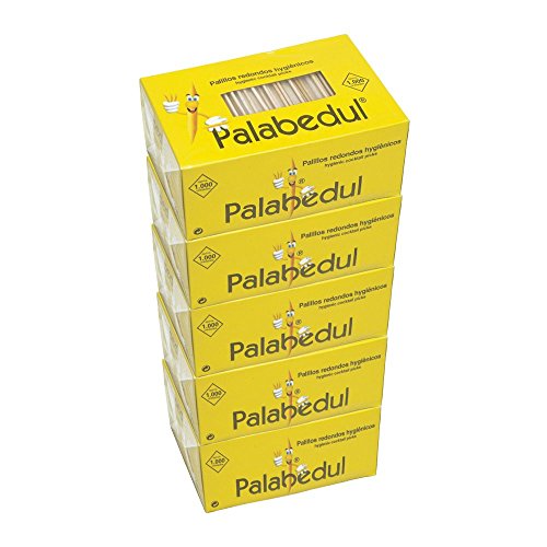 Palillo redondo enfundado en Celofan 5 cajas de 1.000 unidades cada una