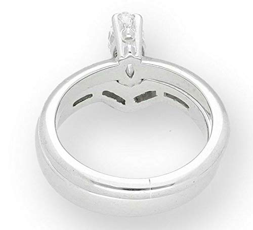 Palladium Diamond - Juego de novia, solitario, banda de 0,60 quilates, 0,15 quilates (tamaño H 1/2)